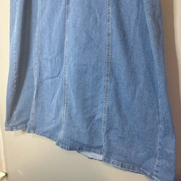 Denim Midi Skirt plus size 3XL Button-Front Women's Skirt - Picture 6 of 6